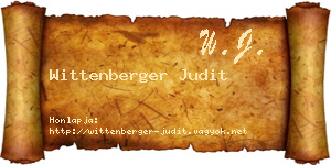 Wittenberger Judit névjegykártya